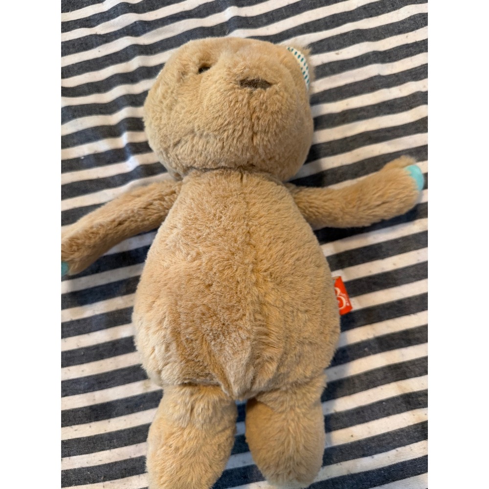 B. Softies Tan Teddy Bear Plush Blue Patterned Ears CH0940-01 Battat Soft Toy